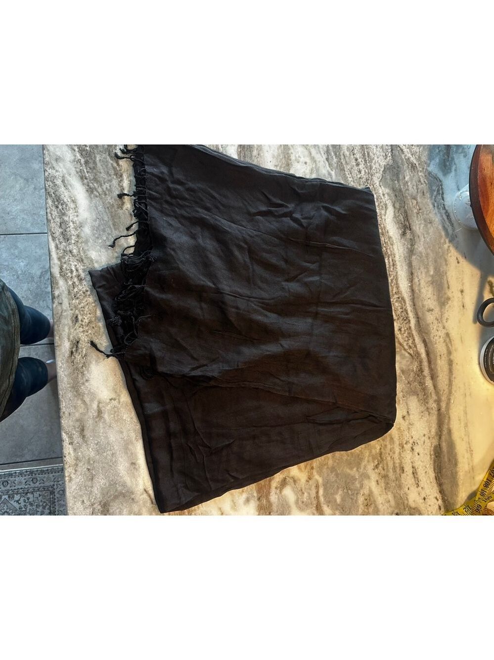 Bijoux Terner Black Pseudo Pashmina Scarf Wrap One Size - Picture 2 of 7